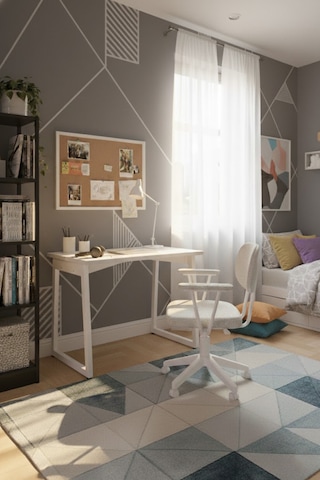 Vilinze Biga Çalışma Ofis Masası Ve Deniz Çalışma Ofis Sandalyesi Set - 60x90 Cm Teddy Kırçıllı Gri