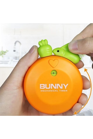 Turuncu Tavşan Mıknatıslı Mekanik Zamanlayıcı Çocuk Timer Alarm