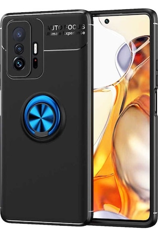 Xiaomi Mi 11t Pro 5g Kılıf Zore Ravel Silikon Kapak Siyah-Mavi