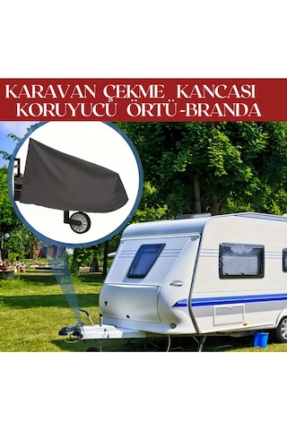Siyah Karavan Çekme Kancası Koruyucu Örtü, Birleşim Yeri Kılıfı, Su Geçirmez, Toz Ve Kir Önleyici Branda