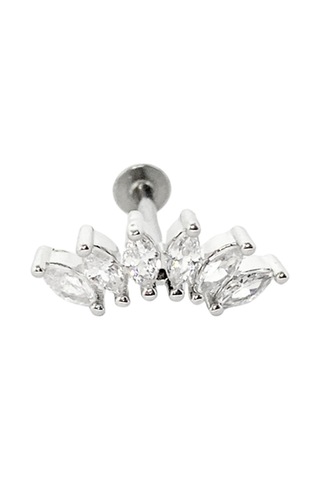 Cerrahi Çelik Beş Taş Piercing Gümüş