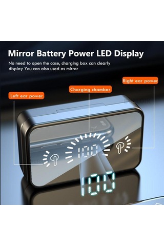 Bluetooth 5.2 Mikrofonlu Kulaklık, Stereo Spor Su Geçirmez Kablosuz Kulaklık Bluetooth, Harici Pil İçin Şarj Cihazı