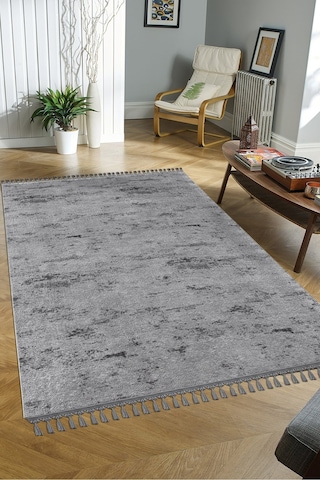 Valeryhome Violet Koleksiyonu Yıkanabilir Kaymaz Taban Salon,oturma Odası,mutfak,antre,koridor Halısı Bej Antrasit