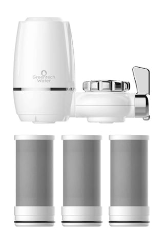 Greentech Water Aktive Edilmiş Karbon Filtreli Musluk Ucu Arıtıcı / 3 Adet Karbon Filtreli Kartuş / GW-D03P2