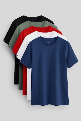 Standart Fit Basic O Yaka 5li Paket Erkek T-shirt - 87911 Siyah - Beyaz - Kırmızı