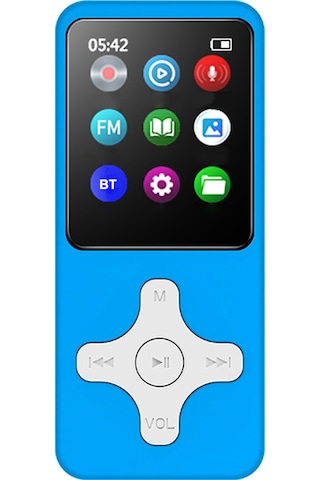 Geeroyoo Bluetoothlu Haç Desenli 32gb Mp3/mp4 Çalar - Spor Ve Öğrenci İçin Fm Radyo, Kayıt, Metin Okuma, Mp4 Video - Mavi Beyaz