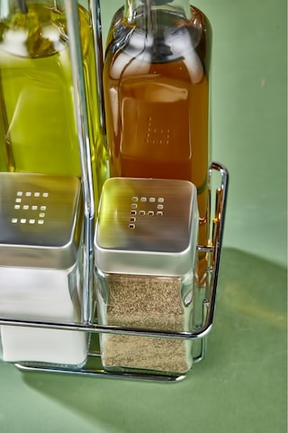 Cooker 5 Parça Standlı Cam Yağdanlık Sirkelik Sosluk Baharatlık Seti Ckr1228 Gri