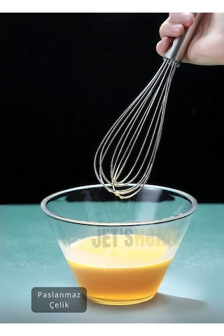 Çelik Çırpıcı Küçük Boy Yumurta Çırpıcı Kek Çırpıcı Çorba Çırpıcısı 20 Cm Metalik Gri
