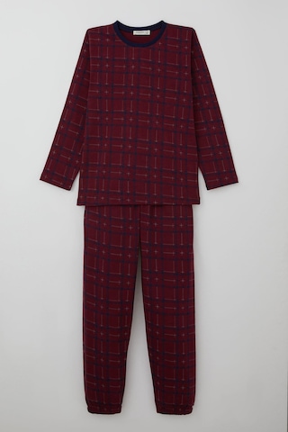 Breeze Erkek Çocuk Pijama Takımı Ekose Desenli 9-12 Yaş, Vişne Çürüğü Vişne Çürüğü