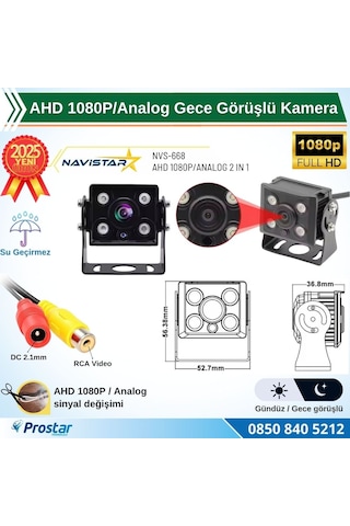 Ahd 1080p/analog Orta Boy Gece Görüşlü Rca Av Soketli Kamyon Tır Otobüs Kamerası
