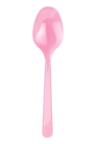 25Er Adet Pembe Plastik Çatal. Plastik Kaşık. Plastik Bıçak