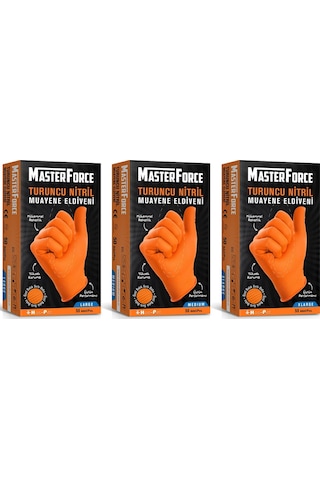 Haspet Masterforce Nitril Turuncu Eldiven 50 Adet