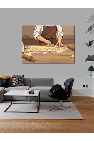 Kanvas Tablo Hamur Kesme Süreci 100cmx140cm
