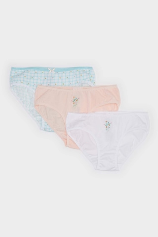 DeFacto Kız Çocuk Çiçekli 3'lü Slip Külot E7071A825SPWT34