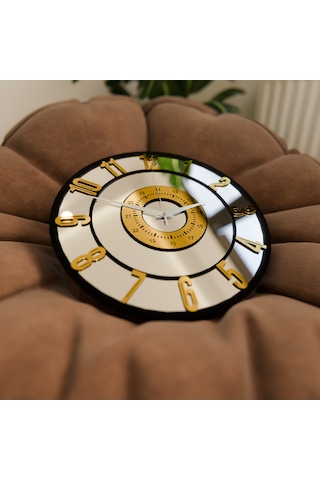 Dekoratif Lüks Aynalı Pleksi Duvar Saati Gümüş