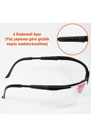İş Güvenlik Gözlüğü Koruyucu Gözlük S600 Şeffaf