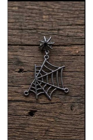Dükkan Design Gotik Örümcek Ağı Küpe Antrasit