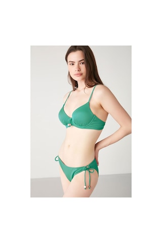 Kom Lurusa Kendinden Dokulu Boncuklu Bikini Yeşil