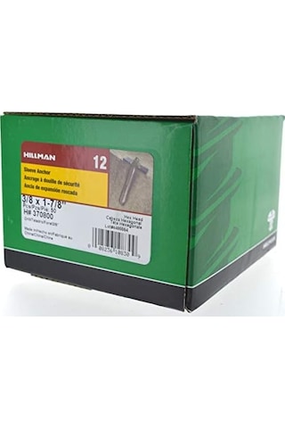 Hillman 370800 Altıgen Başlı Manşon Çapa, 8/8 X 1-7/8-inç, 50'li Paket