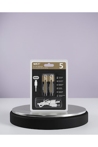 Aa Kalem Pil, 1.5v Lityum, Type-c Usb Hızlı Şarj Edilebilir Çiftli