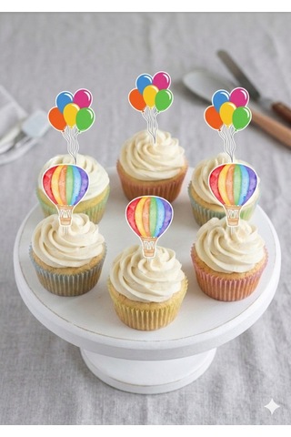 Gökkuşağı Konsept 12li Cupcake Kürdan 12li Pipet Seti Kırmızı Gökkuşağı Konsept 12li Cupcake Kürdan 12li Pipet Seti Kırmızı