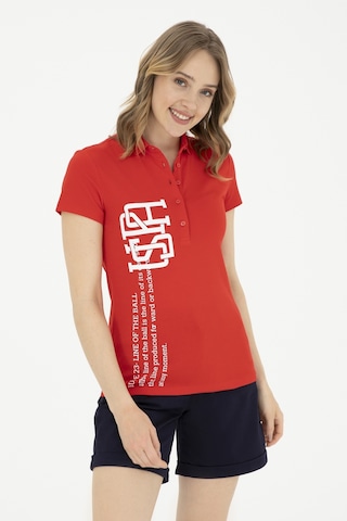 U.S. Polo Assn. Kadın Kırmızı Polo Yaka Tişört 50282889-VR030