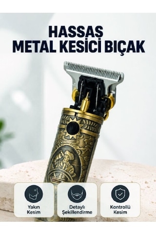 Şarj Edilebilir Saç Sakal Kesme Makinesi 300 Dakika Kullanım 3 Ta