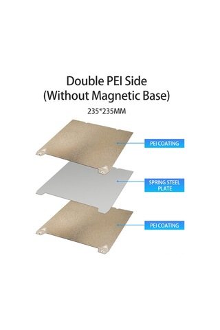 Folinda Ender-3 S1/s1 Pro/5 S1/k1 Uyumlu 235x235mm Peı Manyetik Çelik Levha - Çift Taraflı Peı Kaplama Yumuşak Manyetik Olmadan Diğer
