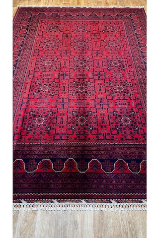 El Dokuma Afgan Halısı Bordo
