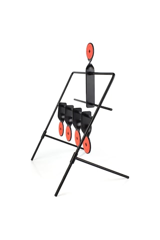 Cbtx 5 Hedef Kendini Sıfırlayan Atış Hedefi Metal Hedef Siyah - Kırmızı