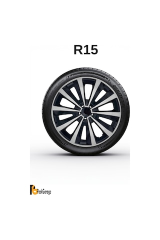 Renault Symbol 15'' İnç Jant Kapağı 4 Adet Siyah Gri C106