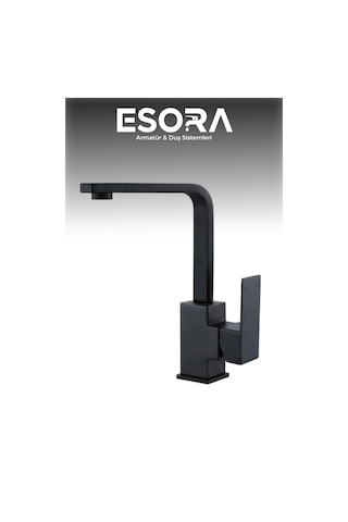Full Siyah Kare Model Lüx Lavabo Bataryası Çeşmesi
