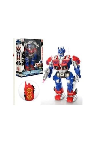 Uzaktan Kumandalı Sesli Işıklı Sünger Atarlı Oyuncak Dev Robot Kırmızı Renk