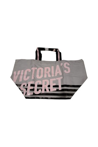Victoria's Secret Vs Büyük Boy Logo Yazı Detaylı Gri Seyahat Çantası Gri