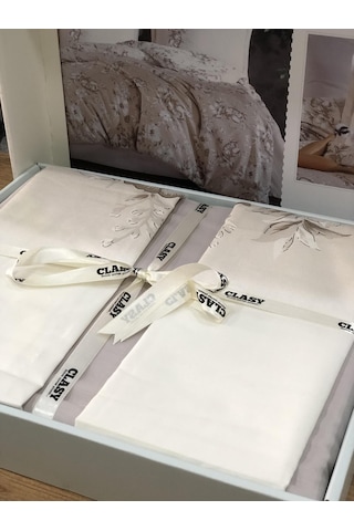 Clasy %100 Pamuk Ranforce Çift Kişilik Nevresim Takımı Bej