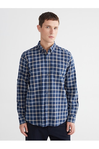 Lcwaıkıkı Classic Lacivert Regular Fit Ekose Erkek Gömlek