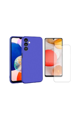 Samsung Galaxy A14 İle Uyumlu Kılıf Soft Yumuşak Telefon Kılıfı Ve Temperli Cam Ekran Koruyucu