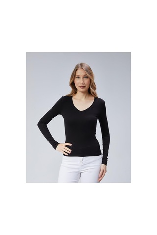 Virago 2'li Soft Cotton V Yaka Uzun Kol Bluz/body Siyah - 687153500 Siyah - 687153500 Siyah