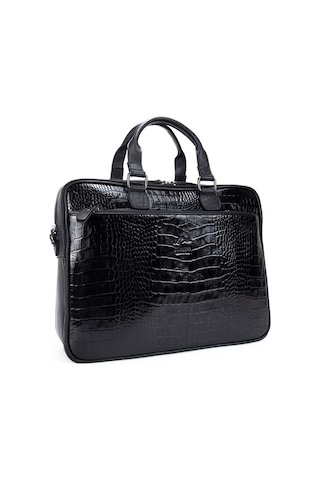 Kangaroo Kıngdom Hakiki Dana Derisi Evrak Çantası Laptop Unisex Kangaroo K. 7763Cs Siyah
