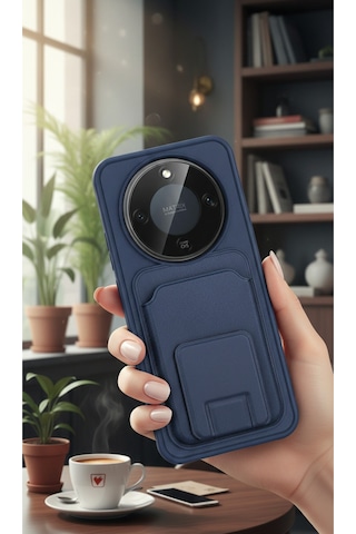 Honor Magic 8 Lite 5g İçin Uyumlu Tpu Korumalı Kart Bölmeli Deri Dokulu Kılıf