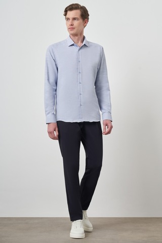 Morven Erkek Mavi Slim Fit İtalyan Yaka Gömlek 25mc004021300 Mavi