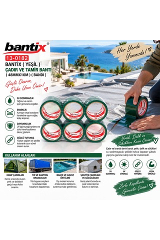 Yeşil Çadır Ve Tamir Bantı 48mmx10m 5523
