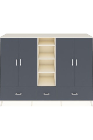 Hyperion Dolap 12 Raflı 3 Çekmeceli 4 Kapaklı 220x44x163 Aytaşı-a Aytaşı-antrasit