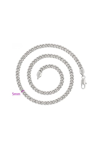 Platin Kaplama Klasik Gurmet Zincir Kolye / 55 Cm Silver
