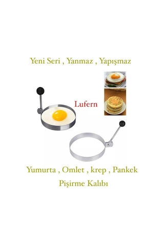 Paslanmaz Çelik Yuvarlak Omlet Kalıbı Krep Pankek Yeni Seri Yanmaz Yapışmaz Pratik Görsel Şık Çok Renkli