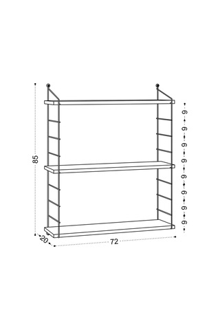 Decormet Armoni Raf Seti 3 Raflı 200 720 Safir Meşe - Malibu Safir Meşe
