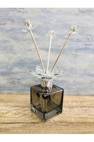 Tarzzhome 100cc Kristal Cam Koku Şişesi Füme Gümüş