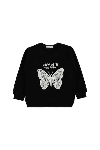 Civil Girls Kelebek Baskılı 2-5 Yaş Sweatshirt - Siyah Siyah-siyah