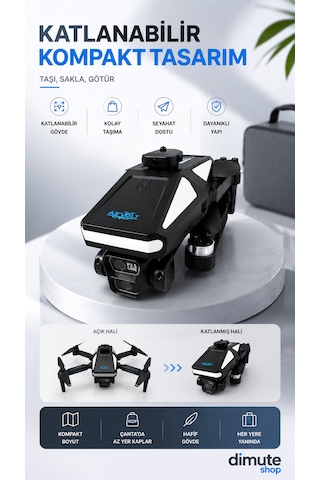 S5 Hp Intelligent Aerial Drone 4k Çift Kameralı Fırçasız Motorlu Katlanabilir Drone
