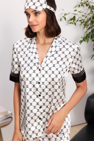 Pierre Cardin Saten Biyeli Kadın Pijama Şort Takımı 1305 Siyah Siyah